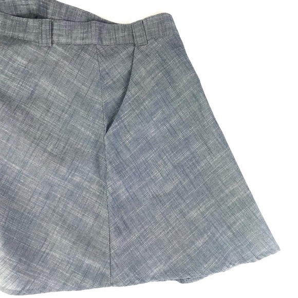 Button Front Mini Skirt Womens 100% Cotton Pockets Retro Beachy Coastal Y2k - Picture 6 of 7